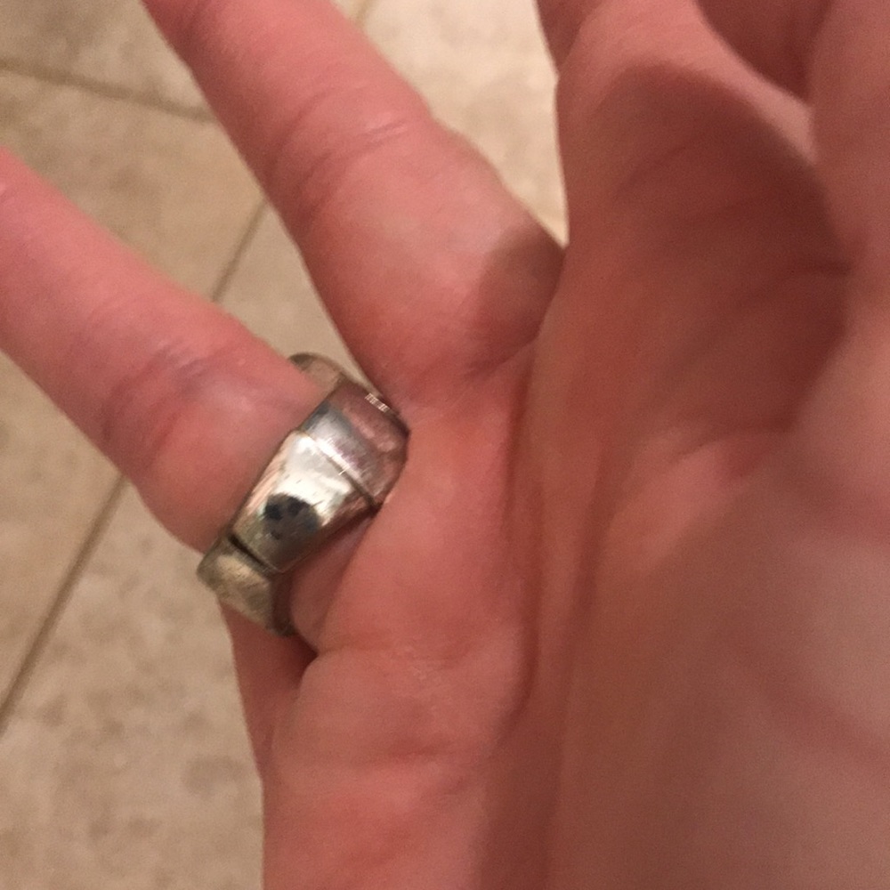 Silver Tone Mandala Ring Adjustable - image 2